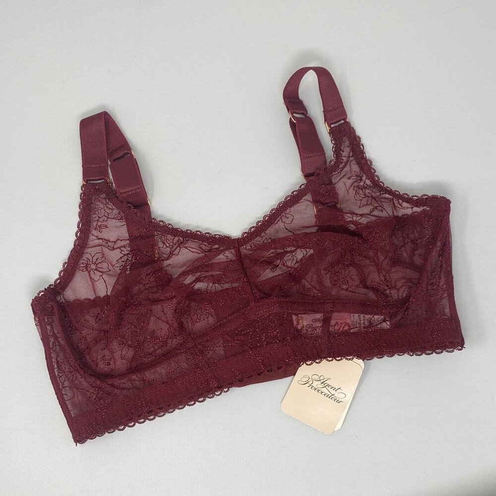 Agent Provocateur Liv Burgundy Bra AP2 Small NWT $165 *SALE* - Picture 10 of 15